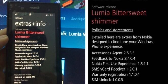 Bittersweet Shimmer se muestra en un Nokia Lumia 520