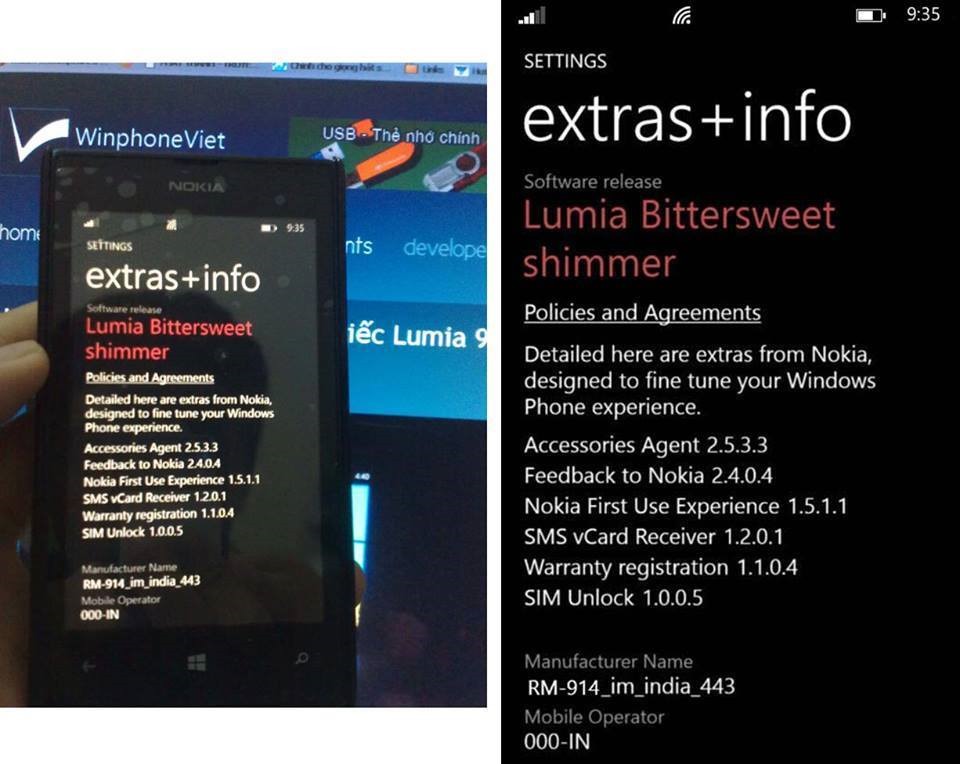 Bittersweet Shimmer se muestra en un Nokia Lumia 520