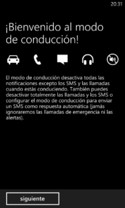 Modo de Conducción en Windows Phone 8