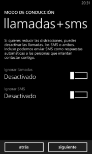 Modo de Conducción en Windows Phone 8