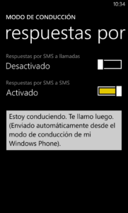 Modo de Conducción en Windows Phone 8