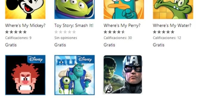 Oferta de 7 juegos Disney gratis para Windows Phone por tiempo limitado
