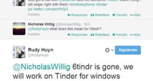 La aplicación oficial Tinder llegará a Windows Phone en colaboración con Rudy