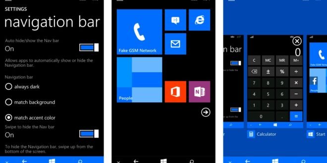 Ajustes de la barra de navegación en Windows Phone 8.1