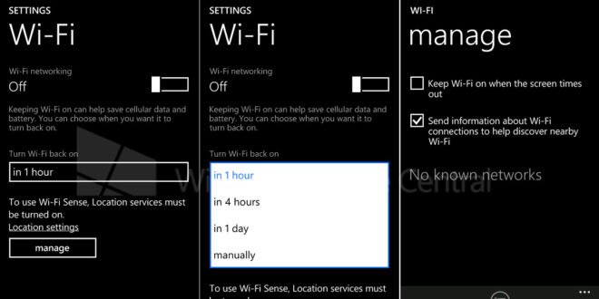 Windows Phone 8.1 tendrá opción de auto encendido de WIFI