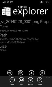 Aerize Explorer para Windows Phone 8.1