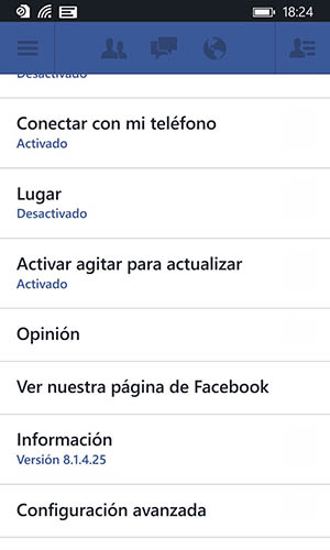 Facebook para Windows Phone 8.1