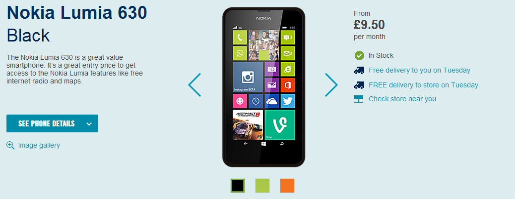 Lumia 630 en Reino Unido