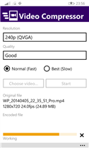 Comprime tus videos en Windows Phone 8.1 con Video Compressor