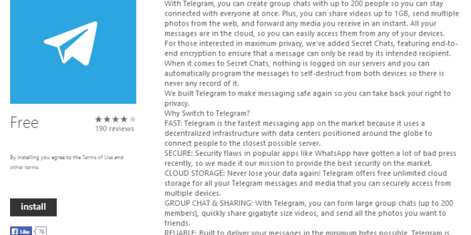 Ngram se convierte en el cliente oficial de Telegram para Windows Phone