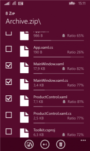 8 Zip comprime y descomprime archivos desde tu Windows Phone
