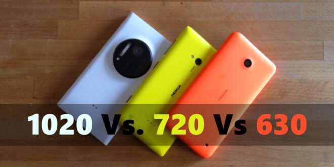 Comparando la velocidad del Lumia 630 con Lumia 1020 y 720