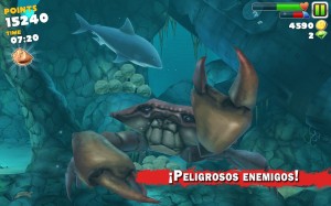 ¡Peligrosos enemigos! en Hungry Shark Evolution