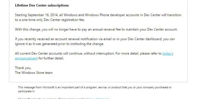 Microsoft comienza a avisar a los desarrolladores del cambio en las cuotas