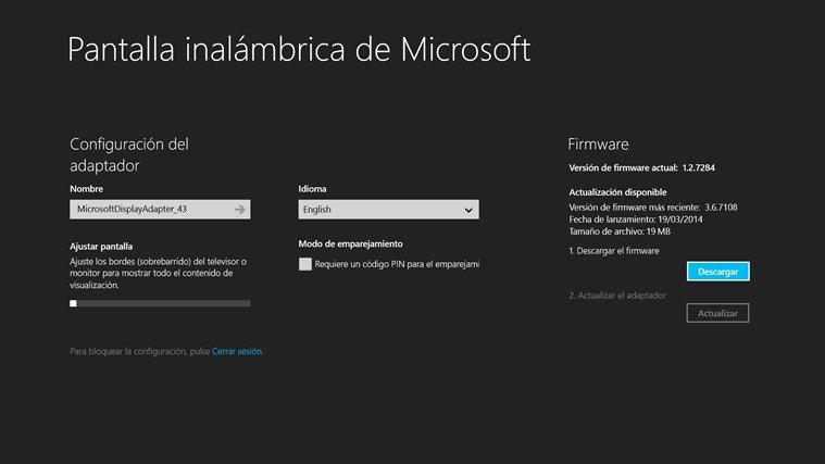 pantalla inalambrica de Microsoft