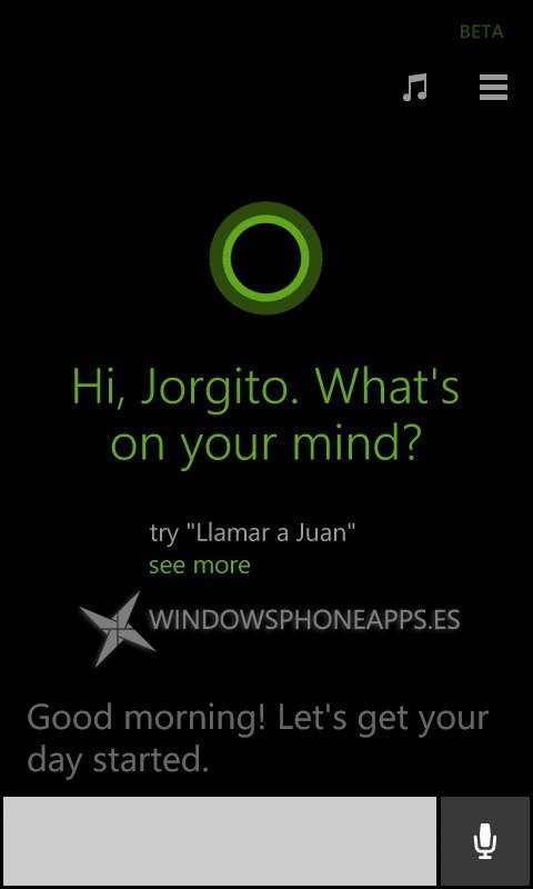 Cortana Spanish