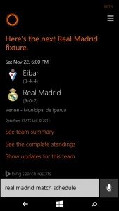 Cortana añade nuevas funciones con seguimiento de las ligas europeas de fútbol