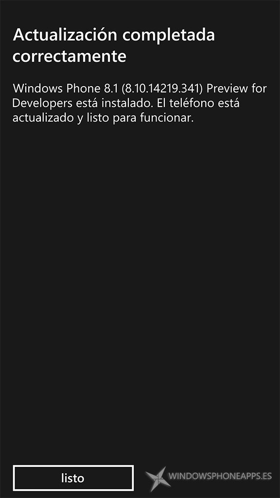 Actualización de la PFD que incluye Cortana en español instalada