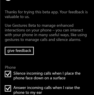 Gesture Beta, aplicación exclusiva Lumia para controlar el teléfono con gestos