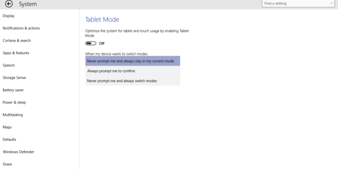 La Build 10036 nos trae tres nuevas opciones en el "modo Tablet"