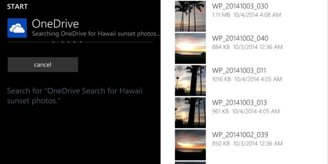 OneDrive se actualizará con soporte para Cortana con búsqueda de imágenes