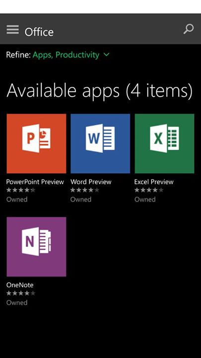 Office para Windows 10 Mobile