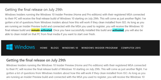 ¡No!, Windows 10 no será un regalo para los Insider