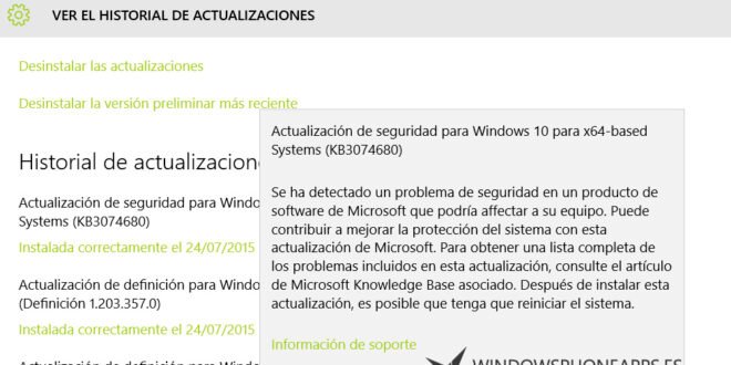 Otra nueva actualización de seguridad está disponible para Windows 10 en la Build 10240