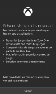 La aplicación de Xbox para Windows 10 Mobile se actualiza con transmisión de juegos desde Xbox One [Actualizado]