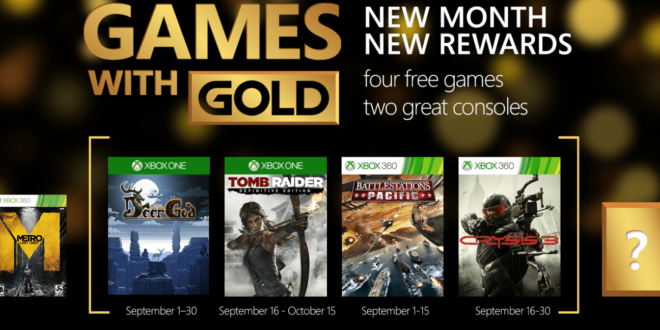 Estos son los Games With Gold del mes de Septiembre