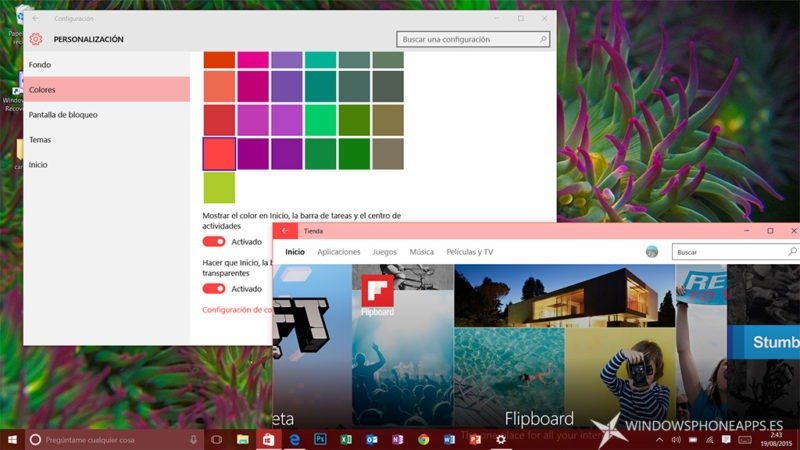 personalizacion colores windows 10
