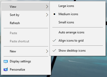 Cambios en el menú contextual de Windows 10