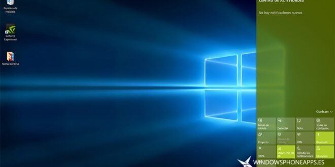 centro de actividades windows 10