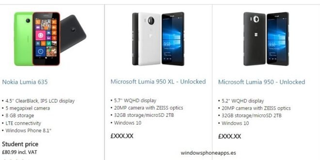 Los Lumia 950 y Lumia 950 XL ya se muestran en la tienda de Microsoft UK [ACTUALIZADO]