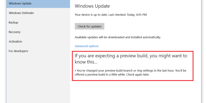 mensaje de ajustes Build 10547