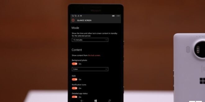 Glance en los Lumia 950 y 950 XL soportará fondos de pantalla a color
