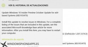Microsoft lanza la actualización de Octubre para Windows 10 Insider Preview para PC (KB-3103470)