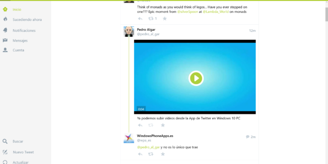La última actualización de Twitter para Windows 10 PC ya permite subir vídeos y mucho más