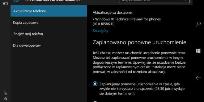Build 10586.11, la compilación que estaría disponible para Windows 10 Mobile Insider Preview esta semana