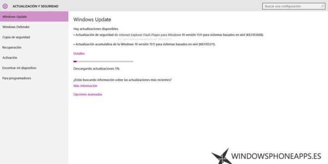 Nueva actualización acumulativa para Windows 10 PC