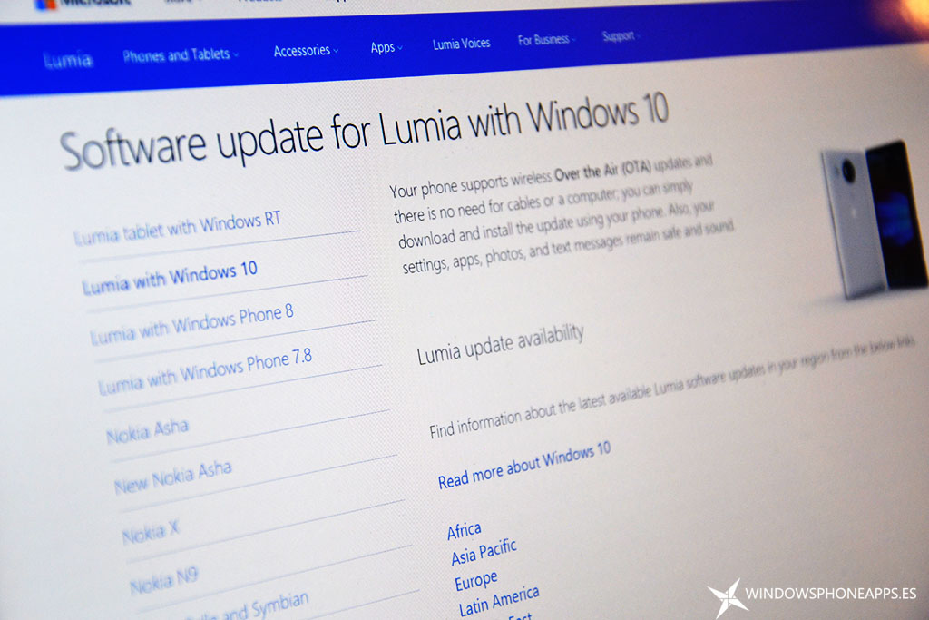 Lumia con Windows 10