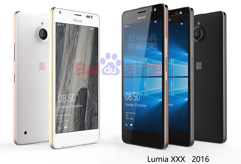 Lumia 850 Render Blanco y Negro