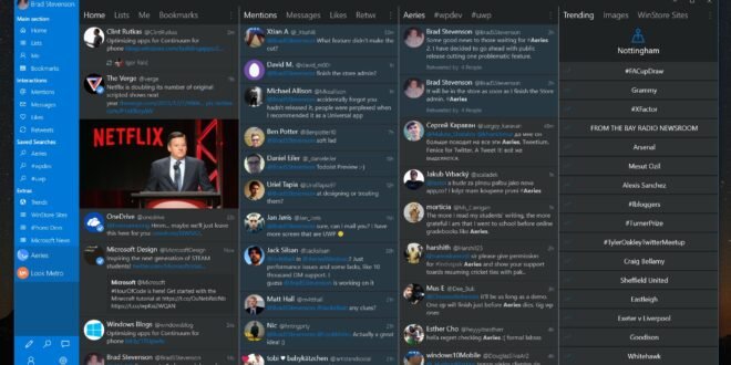 Aeries, cliente Twitter para Windows, se actualiza con interesantes mejoras