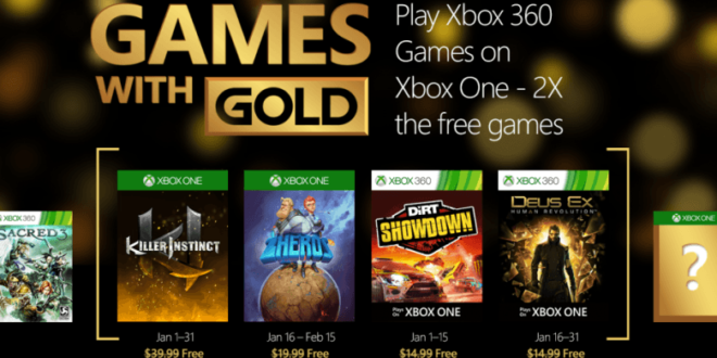 Estos son los Games With Gold del mes de Enero