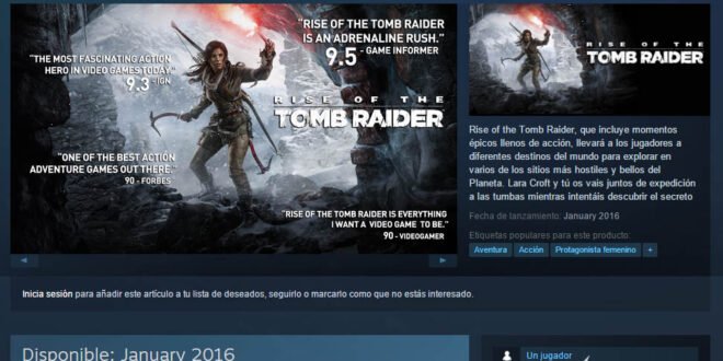 rise of the tomb raider - steam