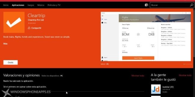 ClearTrip ya tiene disponible su aplicación oficial para Windows 10