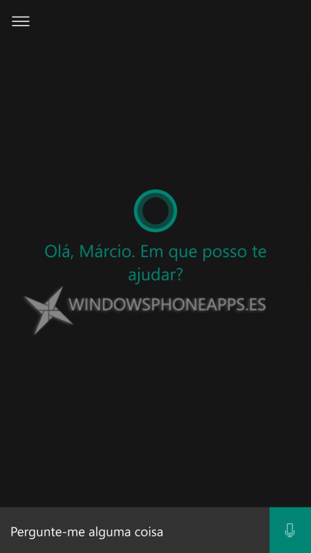 Te mostramos imágenes de Cortana en Portugués desde Windows 10 Mobile