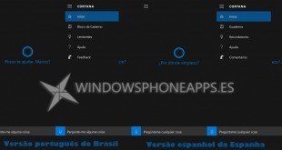Te mostramos imágenes de Cortana en Portugués desde Windows 10 Mobile