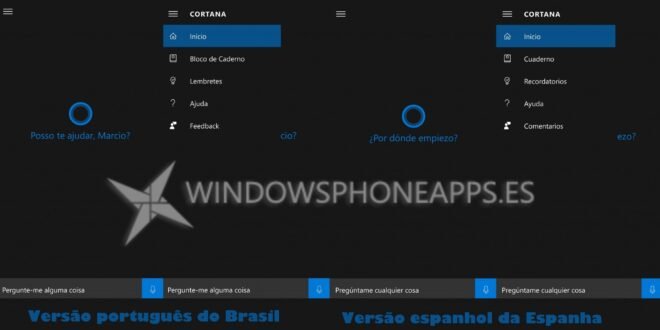 Te mostramos imágenes de Cortana en Portugués desde Windows 10 Mobile