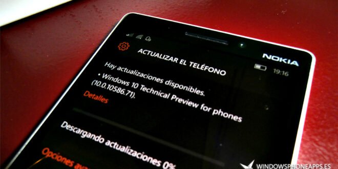 Ya disponible la Build 10586.71 de Windows 10 Mobile en el anillo rápido